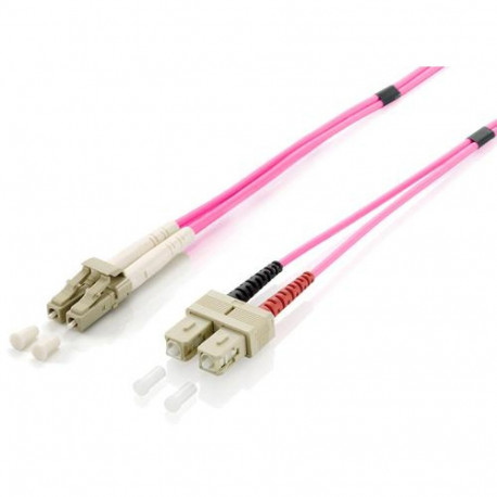 Equip LC/SC Fiber Optic Patch Cable, OM4, 3m