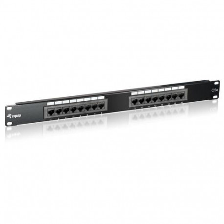 Equip 19" Patchpanel 16xRJ45 Cat5e UTP 1U     100MHz RAL9005