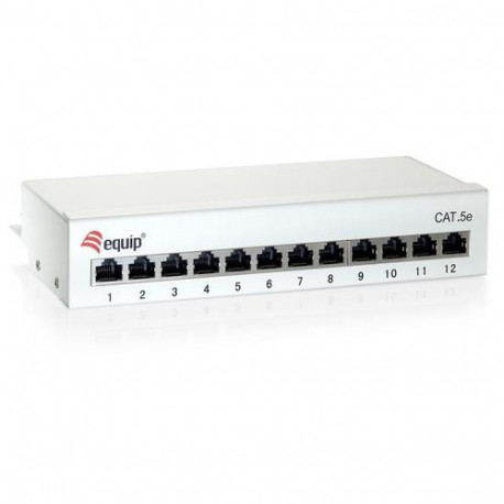 Equip 12-Port Cat.6 Desktop Patch Panel, Light Grey