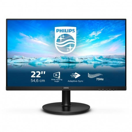 Philips V Line 222V8LA/00 computer monitor 54.6 cm (21.5") 1920 x 1080 pixels Full HD LCD Black