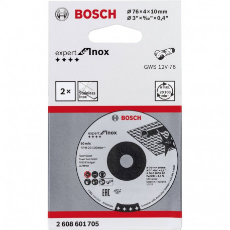 Bosch EXPERT FOR INOX circular saw blade 7.6 cm 2 pc(s)