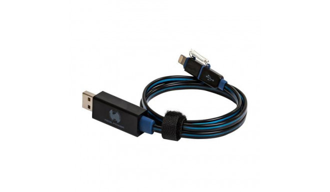 RealPower USB A/Lightning 0.75m Black, Blue