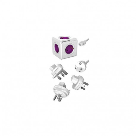 Allocacoc PowerCube ReWirable power extension 1 m 5 AC outlet(s) Purple, White