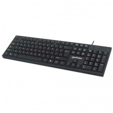 Manhattan Keyboard USB Wired, Black, Full Size Keys, Cable 1.5m, USB-A connection, Plug and Play, Th