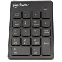 Manhattan Numeric Keypad, Wireless (2.4GHz), USB-A Micro Receiver, 18 Full Size Keys, Black, Membran