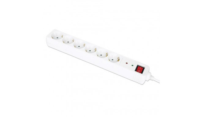 Manhattan Power Distribution Unit EU (2-pin), x6 gang/output with on/off switch (neon) and Surge Pro