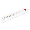Manhattan Power Distribution Unit EU (2-pin), x6 gang/output with on/off switch (neon) and Surge Pro