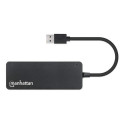 Manhattan USB-A 4-Port Hub, 4x USB-A Ports, 5 Gbps (USB 3.2 Gen1 aka USB 3.0), Bus Power, Equivalent