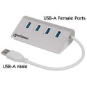Manhattan USB-A 4-Port Hub, 4x USB-A Ports, 5 Gbps (USB 3.2 Gen1 aka USB 3.0), Bus Powered, Fast cha