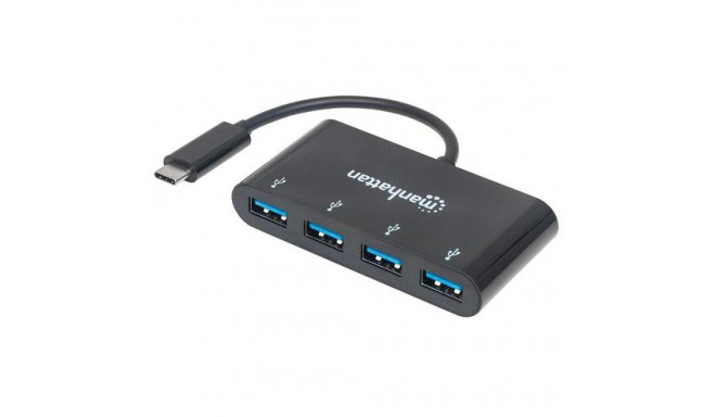 Manhattan USB-C Dock/Hub, Ports (x4): USB-A (x4), 5 Gbps (USB 3.2 Gen1 aka USB 3.0), External Power 