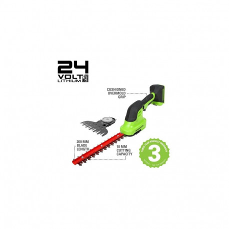 Greenworks 1600607VA cordless grass shear 12 cm 24 V Lithium-Ion (Li-Ion) Black, Green