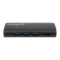 Manhattan USB-C Dock/Hub with Card Reader, Ports (x5): Ethernet, USB-A (3) and USB-C, 5 Gbps (USB 3.