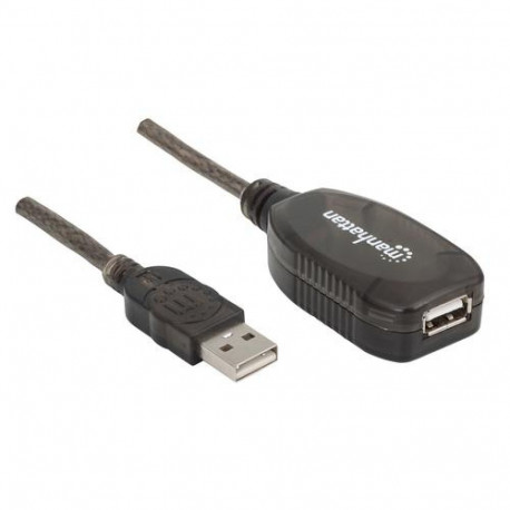 Manhattan USB-A to USB-A Extension Cable, 20m, Male to Female, Active, 480 Mbps (USB 2.0), Daisy-Cha