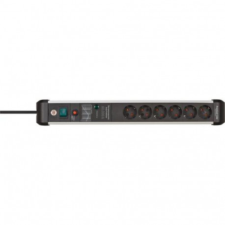 Brennenstuhl 1391010600 power extension 3 m 6 AC outlet(s) Indoor Black, Silver