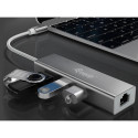 Equip USB-C to 3-port USB 3.0 Hubs with Gigabit adapter