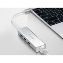 Equip USB-C to 3-port USB 3.0 Hubs with Gigabit adapter