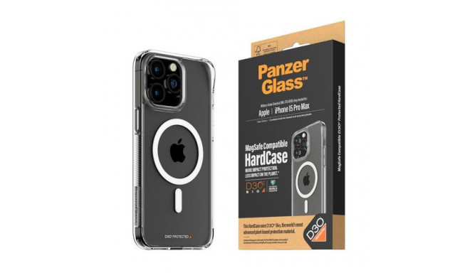 PanzerGlass ® HardCase Transparent w. White MagSafe &amp; D3O® iPhone 15 Pro Max