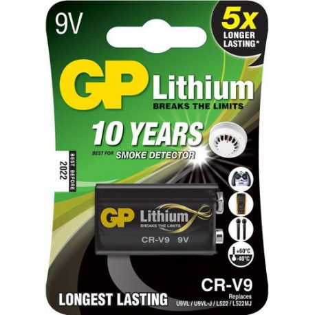 GP Lithium battery 9V L522/LA522/6F22 blister pack - 1 pc.