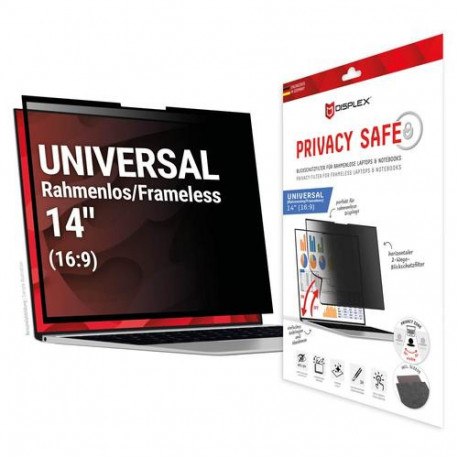 Displex PRIVACY SAFE removable 2-way privacy filter for Laptop/ Notebook (randlos/frameless) 14'