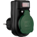 REV Adapter w. switch IP44 black-green