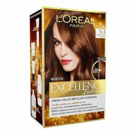 Permanent Dye L'Oreal Make Up Excellence Light Golden Brown Nº 5,3 Castano Claro Dorado Nº 5,3-Casta