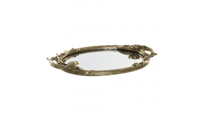 Paplāte DKD Home Decor spogulis Bronza Sveķi Putni (45 x 27 x 3,7 cm)