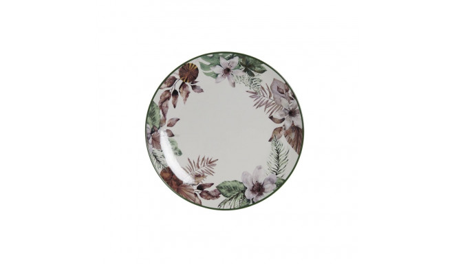 Flat plate DKD Home Decor Flowers Porcelain (27 x 27 x 2 cm)