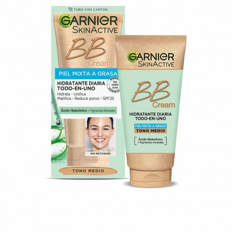Värviga Niisutav Kreem Garnier Skinactive Bb Cream Medium Spf 25 50 ml Kombineeritud nahk Õline nahk
