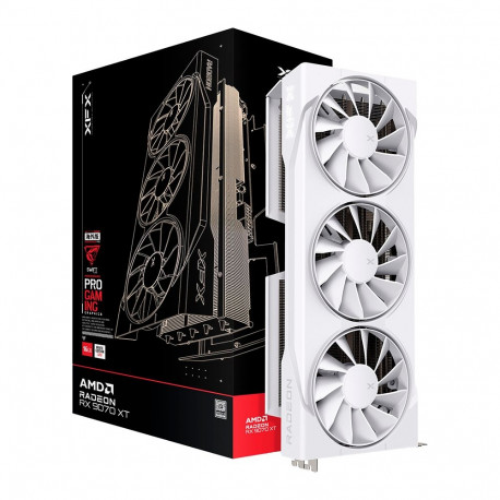XFX Swift AMD Radeon RX 9070XT White Triple fan Gaming Edition with 16GB GDDR6 HDMI 3xDP, AMD RDNA 4