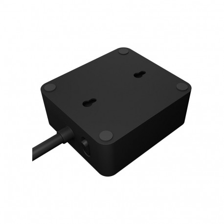 ICY BOX pikendusjuhe topeltpistikupesa + 2x USB-porti, must