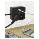 "Steckdosenleiste Doppelsteckdose + 2x USB-Port ICY BOX Black"