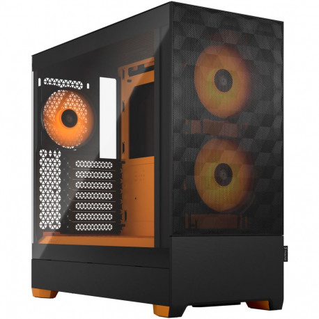 "Midi Fractal Design Pop Air RGB Orange Core TG Clear Tint"