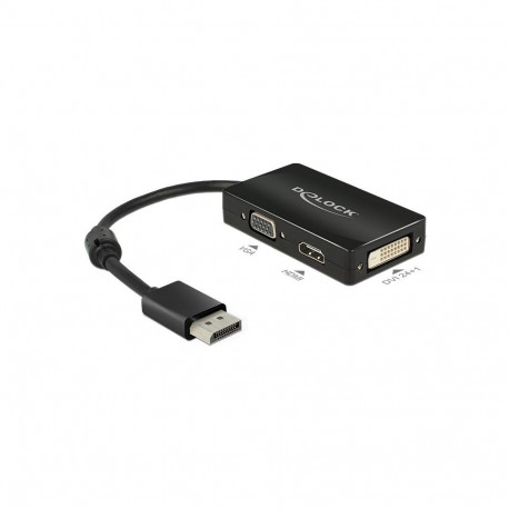 "DELOCK Adapterkabel DisplayPort Stecker > 1 x VGA + 1 x HDMI + 1 x DVI 24+1 schwarz"