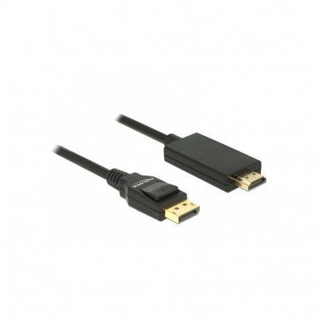 "DELOCK Kabel Displayport 1.2 Stecker > High Speed HDMI-A Stecker Passiv 4K 2 m schwarz"