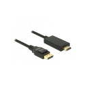 "DELOCK Kabel Displayport 1.2 Stecker > High Speed HDMI-A Stecker Passiv 4K 2 m schwarz"