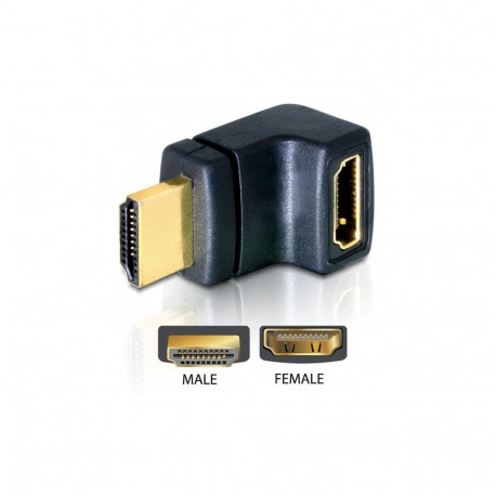 "DELOCK Adapter HDMI Stecker > HDMI Buchse 90 Grad oben"