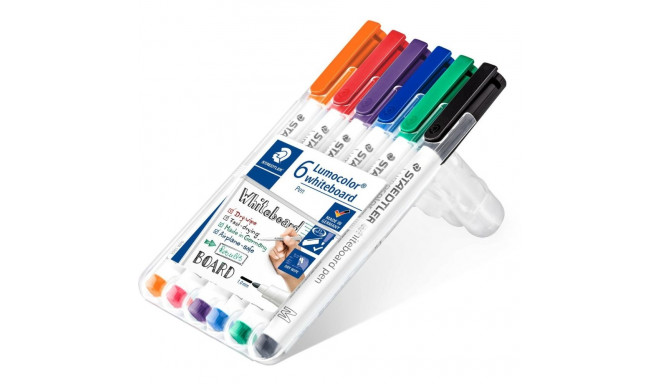 "STAEDTLER Marker Lumocolor whiteb pen 6St Box"