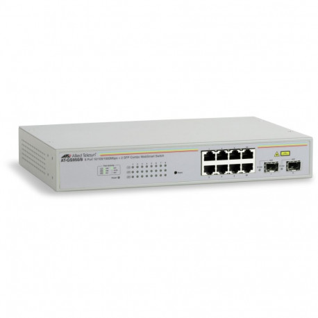 "ALLIED 8x10/100/1000BaseT WebSmart Switch mit 2 unbestueckten SFP Slots"