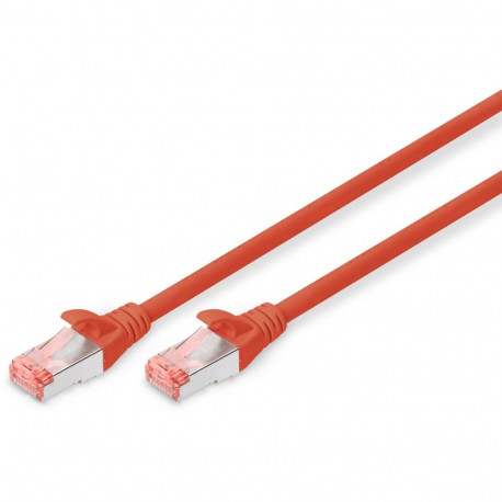 DIGITUS Cat6 S/FTP 2xRJ45 1.0m punane lukusti kaitsega patch-kaabel kilekotis