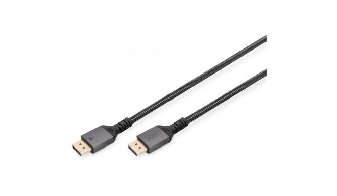 "DIGITUS DisplayPort Anschlusskabel 2m Aluminium 8K schwarz"