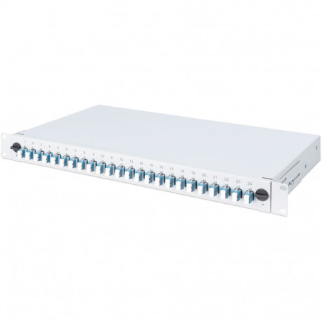 "DIGITUS LWL Spleißbox 1HE bestückt 24x LC DX OS2 grau"