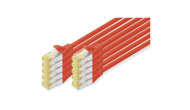 "DIGITUS CAT 6A S/FTP Patchkabel. 10 Stück. 2m. rot"