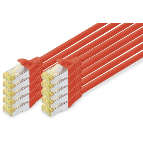 "DIGITUS CAT 6A S/FTP Patchkabel, 10 Stück, 1m, rot"