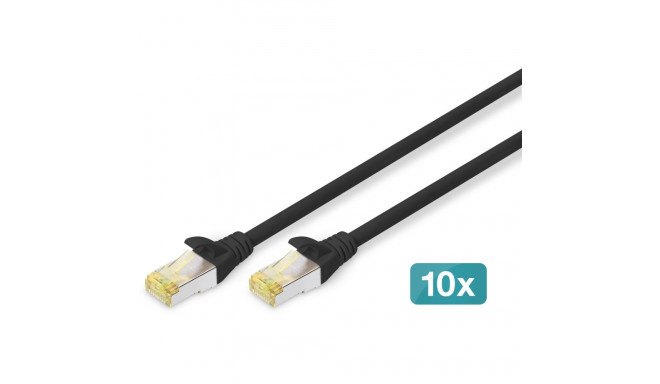 "DIGITUS CAT 6A S/FTP Patchkabel, 10 Stück, 1m, schwarz"