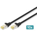"DIGITUS CAT 6A S/FTP Patchkabel. 10 Stück. 0.25m. schwarz"
