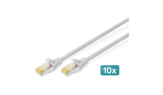"DIGITUS CAT 6A S/FTP Patchkabel, 10 Stück, 0,5m, grau"
