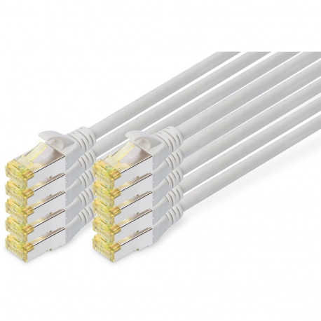 DIGITUS CAT 6A S/FTP patch-kaabel, 10 tükki, 0,25m, hall