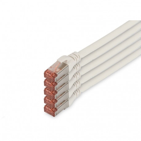 "DIGITUS CAT 6 S/FTP Patchkabel, 5 Stück, 10m, weiß"