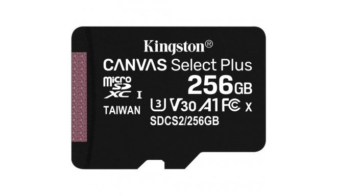 "CARD 256GB Kingston Canvas Select Plus microXC 100MB/s"