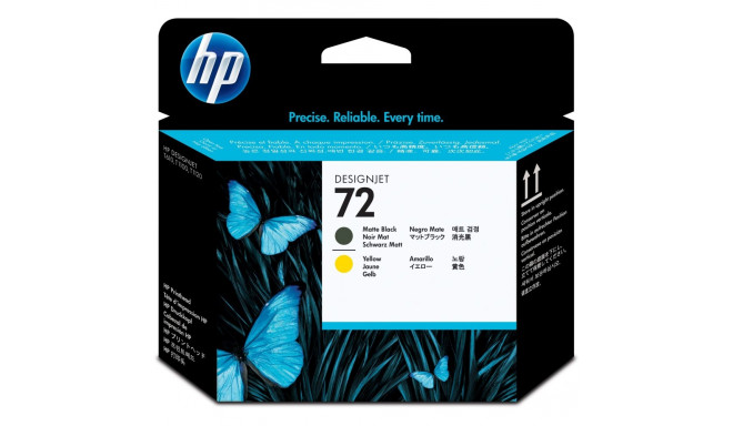 "HP 72 original printhead C9384A matte black and yellow standard capacity 1-pack"